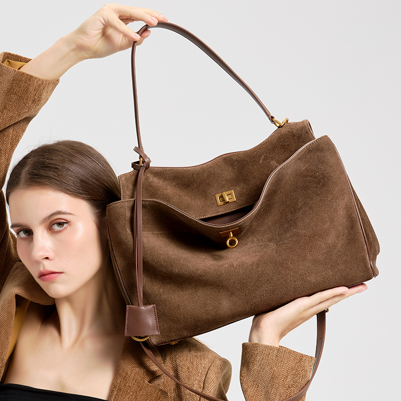 レディース大容量本革バッグ ソフトスエード ハンドバッグ シ - Women Hand Bags For Office のレビューと価格