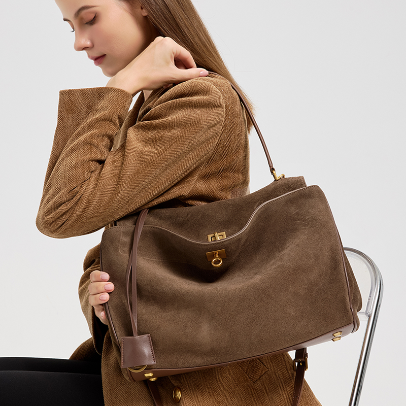 レディース大容量本革バッグ ソフトスエード ハンドバッグ シ - Women Hand Bags For Office のレビューと価格