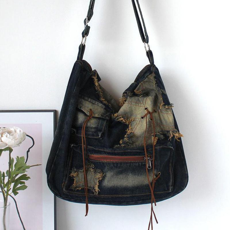 Y2k ワーステランド ストレイ レトロ デニム 学生ショル - Women Bags Jeans のレビューと価格
