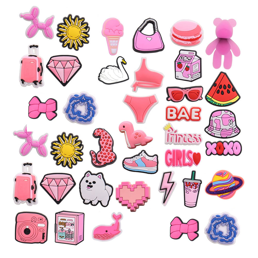 ピンクの靴のチャーム,アクセサリー,ピン,バッジ,装飾,バッ - Women Bags Jeans のレビューと価格